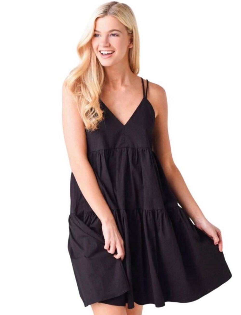 EUC Deluc Helena Mini Dress Black Size Large